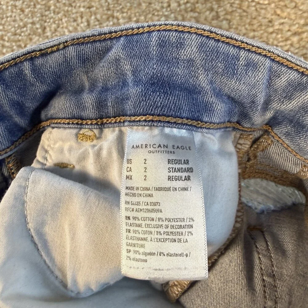 American Eagle Jeans Women Sz 2 Blue Denim Hi Rise Jegging Next Lvl Stretch F457